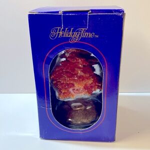 NIB Vintage Hand Painted Holiday Time Red Orange Maple Tree Home